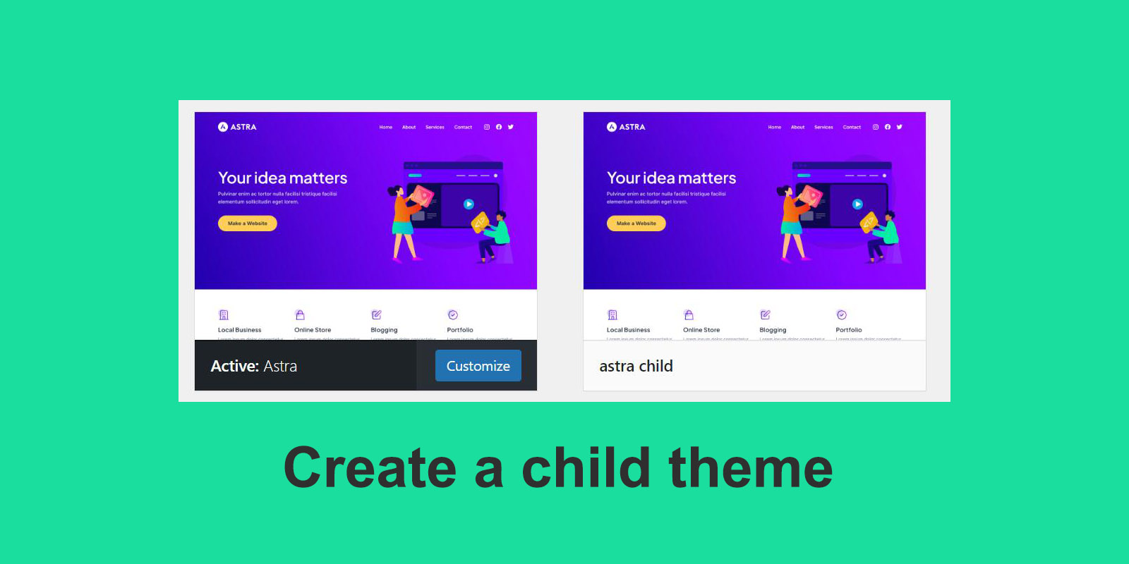 create a child theme feature picture